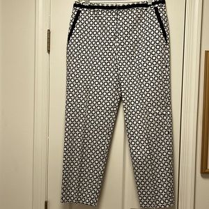 Talbots black and cream Capri length pants. Size 10